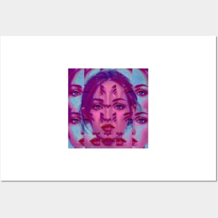 BIG WINS Weirdcore Glitch Art Portrait Posters and Art